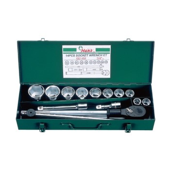 HANS TOOLS 6614-2A ГЕДОРЕ 3/4 К-Т 14Ч. 12-СТЕН ВЛОЖКИ ИНЧОВИ ОТ 7/8-2'' 