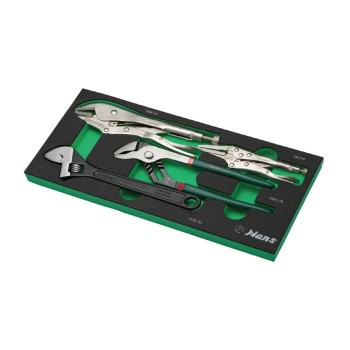 HANS TOOLS TTFK-23R К-Т КЛЕЩИ 4Ч.ЧИРАК,ГАРГА,ФРЕНСКИ КЛЮЧ С МЕК ПАНЕЛ В КУТИЯ