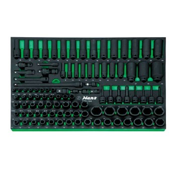 HANS TOOLS TTF-104 3/8-1/2 ВЛОЖКИ УДАРНИ КЪСИ И ДЪЛБОКИ ЗА КОЛИЧКА В МЕК ПАНЕЛ КОМПЛЕКТ
