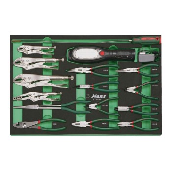 HANS TOOLS TTF-16  КОМПЛЕКТ КЛЕЩИ И ИНСТРУМЕНТИ ЗА КОЛИЧКА 16 ЧАСТИ