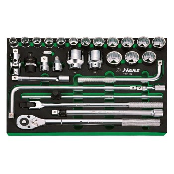 HANS TOOLS TTF-30 КОМПЛЕКТ ИНСТРУМЕНТИ ЗА КОЛИЧКА 12-СТЕН 3/4 17-50ММ 30 ЧАСТИ