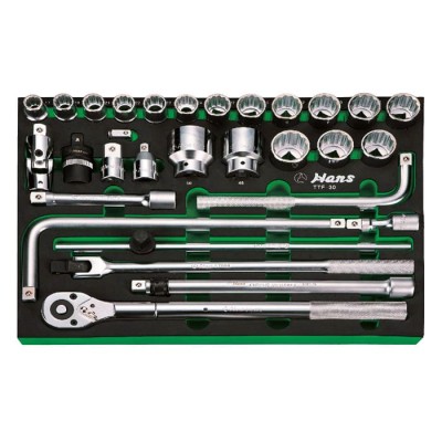 HANS TOOLS TTF-30 КОМПЛЕКТ ИНСТРУМЕНТИ ЗА КОЛИЧКА 12-СТЕН 3/4 17-50ММ 30 ЧАСТИ