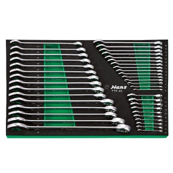 HANS TOOLS TTF-40 КОМПЛЕКТ ЗВЕЗДОГАЕЧНИ КЛЮЧОВЕ В МЕК ПАНЕЛ 40 ЧАСТИ