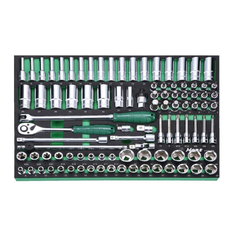 HANS TOOLS TTF-95 КОМПЛЕКТ ИНСТРУМЕНТИ ЗА КОЛИЧКА 1/2 ВЛОЖКИ КЪСИ ДЪЛБОКИ И ИНБУСИ И ТОРКСОВЕ