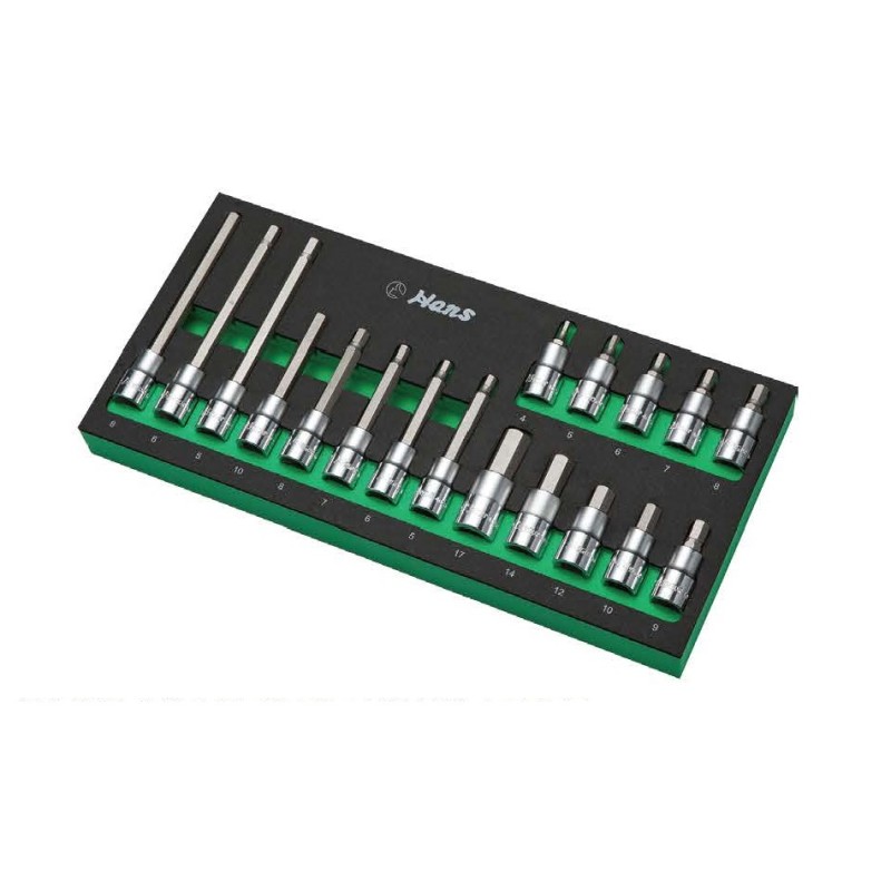 HANS TOOLS TTFK-47R КОМПЛЕКТ ИНБУСИ 1/2 25 ЧАСТИ С МЕК ПАНЕЛ КУТИЯ